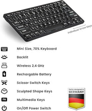 Load image into Gallery viewer, Perixx PERIBOARD-732B Wireless Backlit Mini Keyboard - X Type Scissor Keys - White Backlit - US English,Black,11950