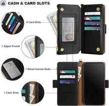 Load image into Gallery viewer, Antsturdy Compatible with Samsung Galaxy S25 Ultra Wallet Case with Card Holder,PU Leather Phone Case Flip Protective Cover RFID Blocking Wrist Strap Credit Card Slots Kickstand Men Women,Black