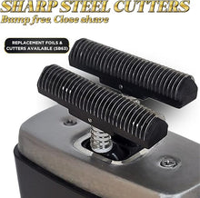 Load image into Gallery viewer, Supreme Trimmer Crunch Mens Foil Shaver STF602 | 150 Minute Run Time Men's Electric Razor | Waterproof Shaver for Short Hair or Stubble, Barber Use | Black