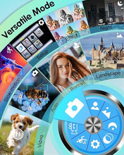 Load image into Gallery viewer, 4K Digital Camera for Photography, 64MP Autofocus Vlogging Camera for YouTube with Selfie Lens, Compact Travel Video Camera with Flash, 16X Zoom, Anti-Shake, 32GB Card, 2 Batteries(Black)