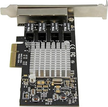 Load image into Gallery viewer, StarTech.com 4 Port PCIe Network Card - RJ45 Port - Intel i350 Chipset - Ethernet Server / Desktop Network Card – Dual Gigabit NIC Card (ST4000SPEXI),Black