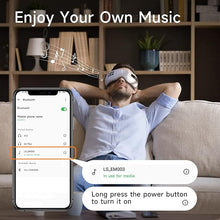 Load image into Gallery viewer, Eye Massager with Heat and Cooling for Migraines, Dry Eyes, Dark Circles, Rechargeable Bluetooth Music Heat Cold Eye Massager Improve Sleeping - Great Gifts for Woman and Man (White)