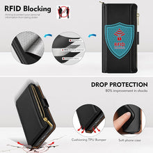 Load image into Gallery viewer, Antsturdy Compatible with Samsung Galaxy S25 Ultra Wallet Case with Card Holder,PU Leather Phone Case Flip Protective Cover RFID Blocking Wrist Strap Credit Card Slots Kickstand Men Women,Black