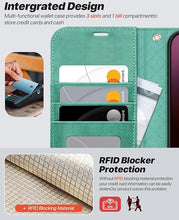Load image into Gallery viewer, OCASE for iPhone 16 Pro Case Detachable Wallet Case with Card Holder, 2 in 1 Pu Leather Flip Folio with RFID Blocking Stand Wrist Strap Shockproof Phone Cover 6.3 Inch 2024, Green