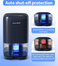 Load image into Gallery viewer, Dehumidifier,TABYIK 35 OZ Small Dehumidifiers for Room for Home, Quiet with Auto Shut Off, Dehumidifiers for Bedroom (280 sq. ft), Bathroom, RV, Closet,Blue