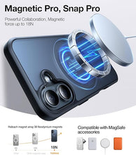 Load image into Gallery viewer, TORRAS 360°Rotatable Magnetic Ring for iPhone 16 Plus Case, Fit for MagSafe with Stand & Ring Holder, 16FT Military Grade Shockproof Translucent Back Case for iPhone 16 Plus Phone Case Ostand, Black