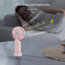 Load image into Gallery viewer, Portable Fan, 4200mAh Battery Operated Fan, 5 Speeds&Digital Display, Makeup Fans for Women with Base, 180°Foldable 3in1 Handheld/Neck/Desk Fan for Outdoor Indoor,Ultra Quiet (Pink)