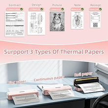 Load image into Gallery viewer, Phomemo M834 (Upgraded) Portable Printer, Wireless Bluetooth Thermal Printer, Support Multi-Size Thermal Paper, Compatible with iOS, Android & PC, Mobile Printer for Travel, Office, School, Pink