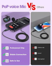 Load image into Gallery viewer, PoP voice Microphone Professional for iPhone Lavalier Lapel Omnidirectional Microphone for iPad, iPod, Condenser Mic for iPhone Audio & Video Recording, YouTube, Interview, Podcast, Vlogging(6.6 Feet)