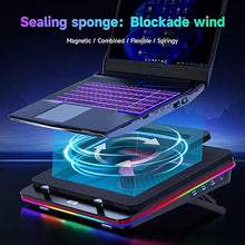 Load image into Gallery viewer, IETS Supercharged Laptop Cooling pad with Continuously Variable Speed turbofan,Seal Foam for Rapid Cooling 13-19inch Gaming Laptop,Air Filtration,RGB and USB Hub,Powerful Laptop Cooler