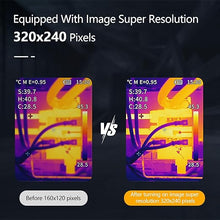 Load image into Gallery viewer, Thermal Imaging Camera 160 x 120 IR Resolution, 320 * 240 Super Resolution, 25Hz Refresh Rate, Handheld Infrared Thermal Imager 19200 Pixels, IP54, -4°F~1022°F Temperature Range