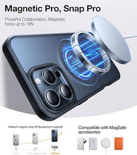 Load image into Gallery viewer, TORRAS Upgrade 360° Rotatable Magnetic for iPhone 16 Pro Case 6.3 inch, Fit for MagSafe 16 Pro Phone Case, 16FT Mil-Grade Shockproof, Flush Stand Ring Holder, PC+TPU Cover Slim Ostand, Black