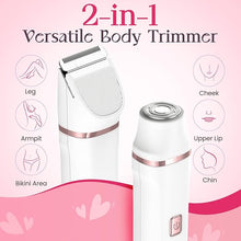 Load image into Gallery viewer, Pubic Hair Trimmer for Women - Electric Razors for Women's Body Groomer, Replaceable Ceramic Blade Heads, Face Hair Remover Head, USB-C&Dock Charging, Waterproof&Easy Cleaning White
