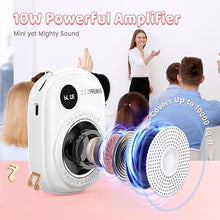 Load image into Gallery viewer, Voice Amplifier for Teacher,Portable Wired Voice Amplifier with Microphone Headset and Speaker,Rechargeable Mini Voice Amplifier for Classroom,Speech,Training,Tour Guide,Pearl Chain Design (White)
