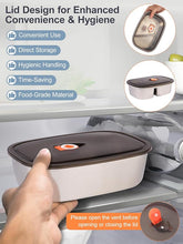 Load image into Gallery viewer, Heated Lunch Box, 80W Electric Lunch Box with Dual-compartment Container and Lid, 12V/24V/110V Food Warmer with Utensils and Insulated Bag for Car/Truck/Office (Black)