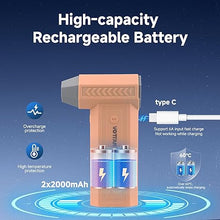 Load image into Gallery viewer, VOTTAN Air Blower 120000 RPM, 3 Gears Adjustable 65mph Replace Air Can Mini Air Turbo Fan for Man Gift, 4000mAh Reusable Compressed Air Duster for PC Keyboard Car Garden Cleanning
