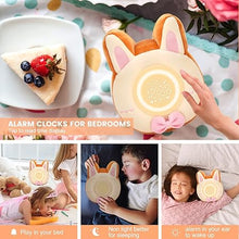 Load image into Gallery viewer, QANYI Bunny Night Light for Kids, Soft Lovely Stuffed Bunny Animal Plush Toy with Bunny Alarm Clock, Sleep Light Brightness for Bedroom, Kids, Gifting, Christmas, New Year