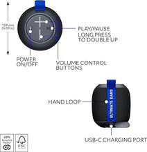Load image into Gallery viewer, Ultimate Ears WONDERBOOM Play Portable Waterproof Bluetooth Speaker, Dustproof Floating Speaker with 131ft (40m) Range, Black