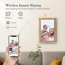 Load image into Gallery viewer, WiFi Digital Picture Frame 10.1Inch IPS 1280x800HD Cloud Smart Digital Photo Frame,16GB Storage, Wall Mountable, Auto-Rotate, Share Photos via App, Send Photos from Anywhere