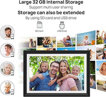 Load image into Gallery viewer, 32GB FRAMEO 10.1 Inch WiFi Digital Photo Frame with LED Light, 1280x800 HD IPS LCD Touch Screen, Auto-Rotate Portrait and Landscape, 32GB Storage, Share Moments Instantly via Frameo App from Anywhere