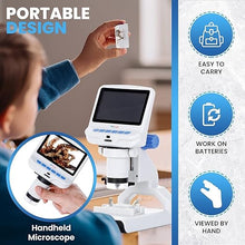 Load image into Gallery viewer, AmScope - 4.3 inch Premium 1080P HD Portable LCD Digital Color Microscope with Dual-LED Illumination - DM140
