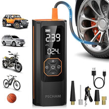 Load image into Gallery viewer, PECHAM Tire Inflator Portable Air Compressor,USB 5V 20000mAh Battery 160PSI Cordless Tire Pump Electric Air Pump for Car Tires,Fits Car/Truck/Motorcycle/Balls/Bicycles