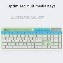 Load image into Gallery viewer, Wireless Keyboard and Mouse Combo, MARVO 2.4G Ergonomic Wireless Computer Keyboard with Phone Tablet Holder, Silent Mouse with 6 Button, Compatible with MacBook, Windows (Green)