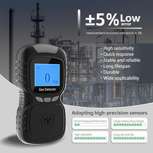 Load image into Gallery viewer, H2S Monitor Clip Single Gas H2S Detector Portable Hydrogen Sulfide Detector Gas Leak Detectors with Buzzer and Red Indicator Alarm Clip on 0~100ppm H2S Gas Detector