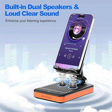 Load image into Gallery viewer, JTEMAN Birthday Gifts for Men Women,Bluetooth Speaker Phone Stand with Power Bank,Portable Foldable Charging Speaker Stand,Unique Gifts for Women Dad,Men Gifts Tech Gadgets