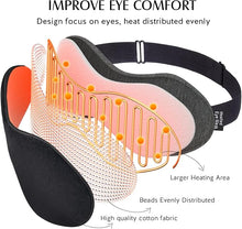 Load image into Gallery viewer, YFONG Heated Eye Mask for Dry Eyes, Sinus, Migraine, Stye, USB Wired Eye Care Mask with Heat - 3 Temperature & 4 Time Control, Sleep Mask Relax Eye Strain, Puffy, MGD, Warm Compress for Eyes (Black)