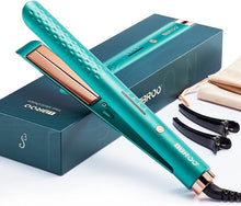 Load image into Gallery viewer, Infrared Flat Iron Hair Straightener, Keratin Infused, Negative Ion, Ceramic Flat Iron Curling Iron in One, Professional Straight Iron for Hair, Non Damage Dual Voltage Straightening Hair Iron
