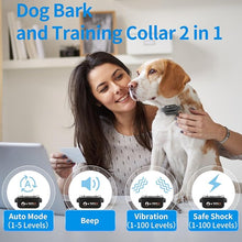 Load image into Gallery viewer, PaiPaitek 2 in 1 Dog Bark Collar and Training Collar - Smart Bark and Shock Collar Combo, Automatic Bark Collar for Large Dog with Remote 3300ft Range & Waterproof