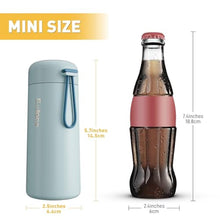 Load image into Gallery viewer, 8 oz Water Bottles Made of 304 Stainless Steel, Small Water Bottles Double Wall Vacuum Insulation for Hot&Cold Drinks, Water Bottle Purse with Carry Handle - 100% Leakproof (Grayish Blue), GrayishBlue_5868