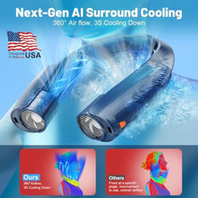 Load image into Gallery viewer, 8000mAh Portable Neck Fan with 6 Powerful Speeds, 20H Runtime Cooling Fan, Blue_251