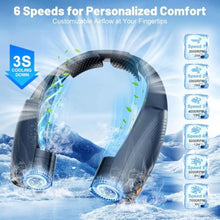 Load image into Gallery viewer, 8000mAh Portable Neck Fan with 6 Powerful Speeds, 20H Runtime Cooling Fan, Blue_253
