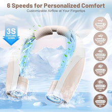 Load image into Gallery viewer, 8000mAh Portable Neck Fan with 6 Powerful Speeds, 20H Runtime Cooling Fan, Champagne_502
