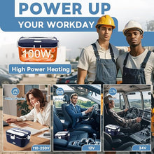 Load image into Gallery viewer, DUPASU Electric Lunch Box for Adults: 100W Heated Lunch Box Food Warmer, 1.8L Portable Fast Heating Lunchbox Food Heater or Car, Truck, Work, Travel, Lonchera Elctrica Porttil 12/24V/110-230V