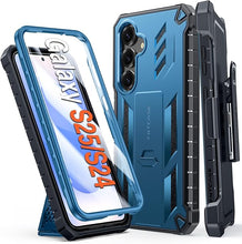 Load image into Gallery viewer, FNTCASE for Samsung Galaxy S25 Case: Military Grade Rugged Cell Phone Cover with Kickstand & Holster | Shockproof TPU Protection Bumper Matte Textured Design for Galaxy S24 Cases 6.2 inch - Blue