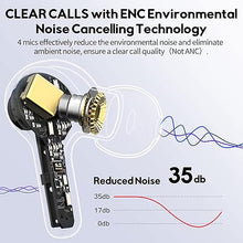 Load image into Gallery viewer, MOZOTER Bluetooth 5.3 Wireless Earbuds,Deep Bass Loud Sound Clear Call Noise Cancelling with Microphones in-Ear Headphones with Wireless Charging Case Compatible for iPhone Android,Work-Purple