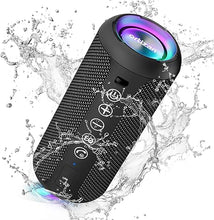 Load image into Gallery viewer, Ortizan Portable Bluetooth Speaker: IPX7 Waterproof, 24W Loud Sound, Deep Bass, Bluetooth 5.3, LED Lights, Wireless Stereo Pairing, 30H Playtime, for Home/Outdoor/Party/Beach, Birthday Gift (Black)