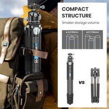 Load image into Gallery viewer, 81'' Carbon Fiber Tripod for Camera WEYLLAN Heavy Duty Tripod Camera, 10-Layer Carbon Fiber Tube, 32.5mm Professional Tripod Leg with DSLR Ball Head for Camcorder Telephoto Lens, Max Load 20kg, black_4685