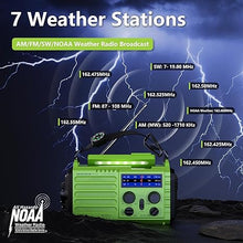 Load image into Gallery viewer, Mesqool Emergency Radio 5 Way Powered, 5000 Survival Radio Solar Hand Crank Portable NOAA/AM/FM/SW Weather Radio Battery Backup, Wind up Radio with Cell Phone Charger, Flashlight, SOS