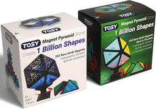 Load image into Gallery viewer, TOSY Magnet Pyramid - 1 Fidget Cube Transforms into 1 Billion Shapes, 243 Rare Earth Magnets, Glowing, Holographic Design, Spinner Accessory, Gift for Christmas Birthday (Set of 1 Stone 1 Glow)