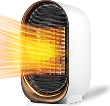 Load image into Gallery viewer, QQT Space Heater,1500W Mini Energy Efficient Space Heaters for Indoor Use,2-Speed Portable Space Heater for Office with Adjustable,Triple Protection,Suitable for Bedroom,Office and Indoor Use(White)