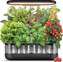 Load image into Gallery viewer, inbloom 12 Pods Hydroponics Growing System Kit, Herb Garden Planter Indoor Kit, Indoor Gardening Hydroponics Growing System with 4.2L Water Pump, Height Adjustable, Gifts for Woman, Transparent Black