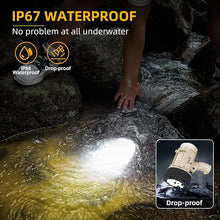 Load image into Gallery viewer, YIERBLUE Rechargeable Spotlight Floodlight Combo 1000,000 Lumen LED, IP67 Waterproof Spot Light COB Flood Light, Impact Resistant Handheld Spotlight with Foldable Stand and Detachable Red Lens