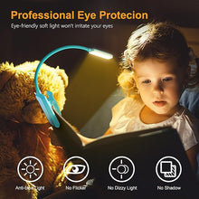 Load image into Gallery viewer, Gritin 9 LED Rechargeable Book Light for Reading in Bed - Eye Caring 3 Color Temperatures,Stepless Dimming Brightness,80 Hrs Runtime Small Lightweight Clip On Book Reading Light for Studying -Blue