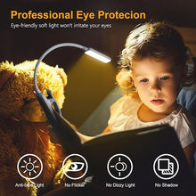 Load image into Gallery viewer, Gritin 9 LED Rechargeable Book Light for Reading in Bed -Eye Caring 3 Color Temperatures,Stepless Dimming Brightness,80 Hrs Runtime Small Lightweight Clip On Book Reading Light for Studying-White