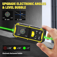 Load image into Gallery viewer, IKOVWUK Dual Laser Measuring Tool, 656FT/200M Green Bilateral Laser Distance Meter 6 Unit Switching, Rechargeable Digital Laser Measure with Backlit LCD Display, Bubble Level, Multiple Measure Mode