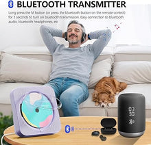 Load image into Gallery viewer, CD Player Portable with Bluetooth 5.1Desktop CD Player with HiFi Sound Speakers,Remote Control,Dust Cover,LED Display,Boombox FM Radio,USB/AUX for Home (Purple)
